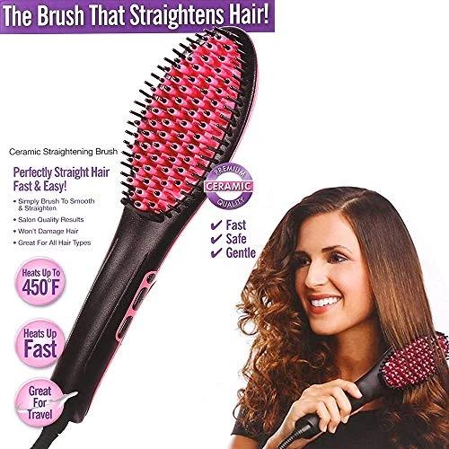 Ceramic hair straightener with quick heat-up feature. Ceramic hair straightener with quick heat-up feature.